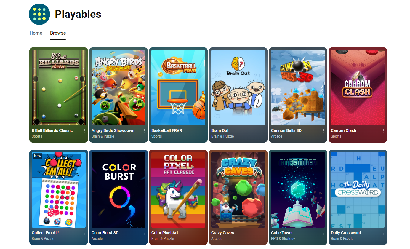 YouTube also gives away games: over 75 free games arrive
